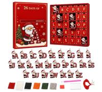 Calendrier de Noël 26 jours art pierres précieuses décoration de la maison | Kit peinture bricolage pierre calendrier pour enfants et adultes salon bureau fenêtre arbre mur cheminée