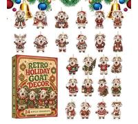 Calendrier de Noël avec compte à rebours 2D en acrylique 24 jours Mini | Ornements de fenêtre en forme de petit animal pour fenêtre, cheminée, porte d'arbre, maison, bureau, entrée