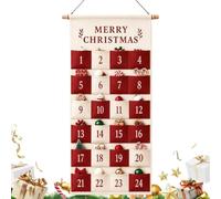 Calendrier de Noël avec poches 24 jours | Calendrier de compte à rebours réutilisable pour enfants et adultes, maison de vacances, appartement, salon