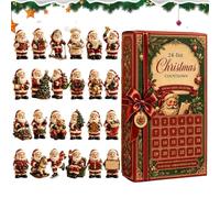 Calendrier de Noël compte à rebours 24 jours 2D acrylique Père Noël | Porte-clés avec compte à rebours pour fenêtre, porte, mur, rétroviseur de voiture