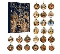 Calendrier de Noël compte à rebours 24 jours en acrylique 2D avec breloque | Calendrier de compte à rebours pour arbre, fenêtre, mur, cheminée, cheminée, rétroviseur, couronne de fête
