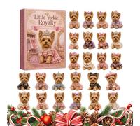 Calendrier de Noël compte à rebours Décorations 2D en acrylique thème chien | Calendrier de l'Avent pour Garçons, Filles, Familles, Période des Fêtes d'Hiver, Décembre,