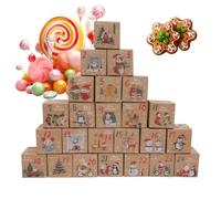 Calendrier de Noël Décoration de maison réutilisable pour l'Avent | Lot de 24 bonbons avec chiffres mignons pour salon, chambre, cheminée, table, fenêtre, mariage, fête
