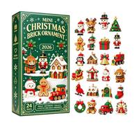 Calendrier de Noël en acrylique 2D, mini mur de briques, décoration | Compte à rebours de Noël compact 24 jours, ergonomique, pour sapin de vacances, couronne, porte, fenêtre