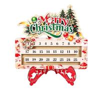 Calendrier de Noël en bois avec couronne mobile, Christmas tree | Marqueur pour 25 jours