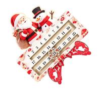 Calendrier de Noël en bois avec couronne mobile, Snowman | Marqueur pour 25 jours