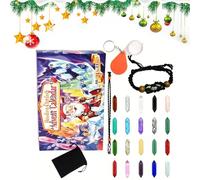 Calendrier de Noël en cristal | Calendrier de l'Avent de Noël avec loupe 24 jours | Pierre minérale avec support de collier loupe et sac de rangement pour adolescents, adultes, festivals, enfants