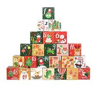 Calendrier de Noël en - Décoration de vacances | Boîtes numérotées 24 jours en carton à remplir pour enfants, tout-petits, garçons, filles, adolescents, amis, sœurs