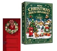 Calendrier de Noël en forme de brique 2D avec pendentif en forme de mini | Compte à rebours de Noël pour enfants, garçons, filles, vacances, décembre, Nouvel An, cadeaux de fête MH574-02