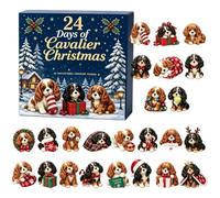 Calendrier de Noël Figurine Chien - 24 jours 3D Chiot Modèle Adventtt Decor | Figurine de chien 24 jours en PVC - 26 x 22 x 3 cm - 24 cellules - Modèle de chiot de collection - Pour hommes, femmes