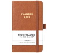Calendrier de poche 2026-2027 - Planificateur de poche 2026-2027 de juillet 2026 à juin 2027, planificateur académique pour sac à main, 16,4 x 9,7 cm