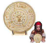 Calendrier de roue de l'année - Planche de Dowsing en bois, décoration de panneaux d'astrologie | Calendrier saisonnier avec support en bois naturel, roue spirituelle du samedi avec phases Lu