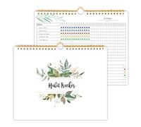 Calendrier de suivi des habitudes - 12 mois non daté - Journal, hebdomadaire et mensuel - Calendrier de suivi des habitudes inscriptible pour la définition d'objectifs, augmente la productivité, la