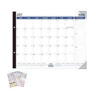 Calendrier de table 2026-2027 - Planificateur mensuel mural 2026-2027 - Organiseur de table - 18 planifications avec agenda pour bureau, étude, dortoir, enseignant
