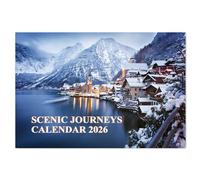 Calendrier de voyage mondial 2026 A4 sur 12 mois par page - Merveilles du monde - Calendrier mural A3 ouvert mensuel - Calendrier 2026 Papa Prints