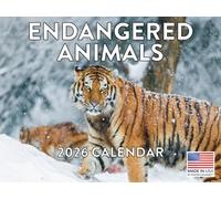Calendrier des Animaux en Voie de Disparition 2026 - Calendrier Mural Mensuel de la Vie Sauvage sur 12 Mois | Fabriqué aux États-Unis