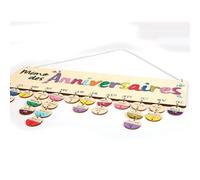 Calendrier perpetuel anniversaire graine creative bois avec 50 disques a decorer