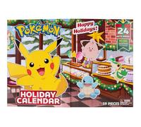 Jazwares Calendrier des fêtes Pokémon 2025 – 16 figurines 5 cm, finition spéciale, 8 accessoires