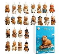 Calendrier du Compte à rebours de Noël - Figurines en Acrylique 2D Capybara, Jouet l'Avent, Ornement Festif, Affichage Collection saisonnier pour rétroviseur Voiture, Bas Noël, décoration cheminée et