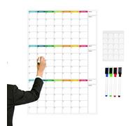 Calendrier effaçable à sec 3 mois non daté réutilisable planification de la | Calendrier mensuel effaçable à sec pour étudiant, enseignant, consultant pigiste, maison, école, chambre, étude