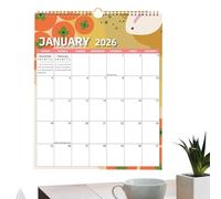 Calendrier familial 2026 - Calendrier mural de janvier à décembre 2026 - Planificateur mensuel hebdomadaire en papier épais - Calendrier mural pour calendrier de rendez-vous