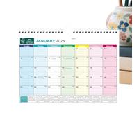 Calendrier journalier 2026 avec jours fériés, calendrier de 18 mois janvier 2026-2027, pour rendez-vous, planification d'horaire académique, école à la maison, famille, Noël, Nouvel An