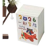 Calendrier journalier 2026, organiseur - Petit calendrier de bureau avec illustrations de caricatures pour 365 jours | Pour maison, bureau, chambre, école et magasin