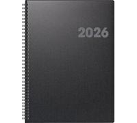 Calendrier livre 763 21x29cm 1 semaine/2 pages Metallico noir volcan 2026