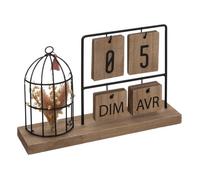 Atmosphera - Calendrier Preston - en bois et métal - H18,5 cm