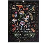 Calendrier Lunaire De La Forêt Sombre, 21cm X 30cm, Nouvel An 2022, Calendrier Mural, Peintures Artistiques Fascinantes, Calendrier À Encre Colorée