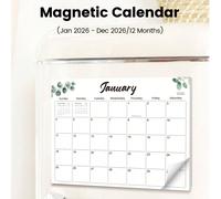 Calendrier magnétique 2027, juillet 2026 - juin 2027, planificateur mensuel pour réfrigérateur avec grande grille inscriptible pour les notes, pour la planification des repas, les rendez-vous, les lis