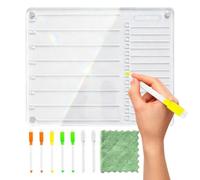 Calendrier Magnétique Acrylique Pour Frigo Tableau Blanc Planning Repas | Tableau Blanc Transparent Planificateur Hebdomadaire Bureau École Studio Événements Réunions Listes De