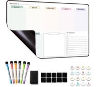 Calendrier magnetique frigo - Planning Semaine Magnetique - Planificateur de Menus/Repas - 42×28cm effacable en Français