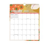 Calendrier mensuel 2026 en épais semainier mensuel | Calendrier familial 2026 - Décoration murale pour agenda académique - Nouvel An - Pour la maison, le bureau, l'école