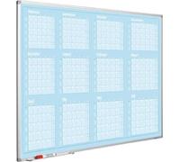 Calendrier mensuel bleu, au design épuré, d'août à juillet