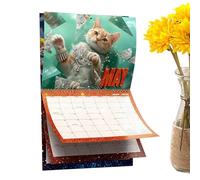Calendrier mensuel de chats amusants, planificateur mural 2026, planificateur mural de 12 mois, pour salle d'étude, bureau, école, décoration familiale