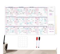 Calendrier Mural 12 Mois Effaçable À Sec Réutilisable Semainier | Grand Calendrier Mural Avec Cases Journalières Pour Adultes Maison Bureau École Classe Université RDV