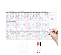 Calendrier Mural 12 Mois Effaçable À Sec Réutilisable Semainier | Planning Annuel Calendrier Mural Mensuel Pour Adultes Maison Bureau École mploi Du Temps RDV Académiques