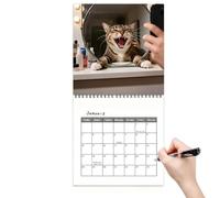 Calendrier mural 12 mois sur le thème des chats ludiques | Calendrier 2027 pour l'école, la salle de classe, le bureau, la famille, le dortoir, la planification des enseignants