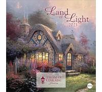 Calendrier mural 2023 Land of Light avec peintures idylliques - Calendrier artistique unique avec images de Thomas Kinkade - 29,5 x 30 cm - Carré