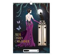 Calendrier mural 2024 avec organiseur familial Claire Coxon Art Déco