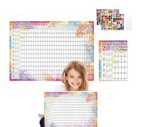 Calendrier mural 2025, calendrier mural 2025 | Calendrier sur 12 mois avec calendrier de vacances sur une page - Accessoire de décoration murale pour