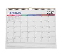 Calendrier Mural 2026-2027 en Papier, Reliure Métal | Planification Familiale et Professionnelle, Feuillets Faciles à Tourner, Trou D’accrochage, Style Nordique Épuré pour Maison