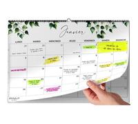 Calendrier Mural 2026 A4 - Planificateur Annuel Mensuel Juillet 2025 à Décembre 2026 - Parfait pour Maison Bureau École et Famille
