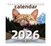 Calendrier Mural - 2026 Calendrier Mensuel Du Chat Drôle | 2026 Planificateur De Mur De Janvier À Décembre | Cat Monthly Planner Art Animal For Friends Family Schedule Desk Home School Office, 21x21cm