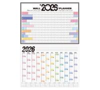 Calendrier mural 2026 - DEMA - Format A4 - Agenda annuel coloré - Planificateur mensuel et hebdomadaire