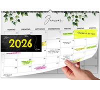 Calendrier mural 2026, format A4 horizontal, calendrier mensuel, calendrier familial, agenda annuel