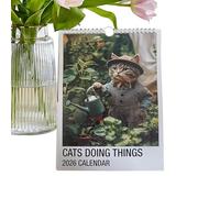 Calendrier mural 2026 Funny Kitten Monthly Planner, 11,02 x 8,46 pouces, Adorable Art Prints, Spacious Date Blocks, Illustrated Organizer for Home Office School Family Scheduling