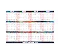 Calendrier mural 2026 - Planificateur annuel - 60 x 85 cm - Effaçable à sec - Aperçu mensuel des deux côtés - Pour les habitudes, la lecture, les tâches scolaires, le nettoyage à la maison