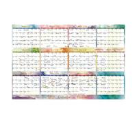 Calendrier mural 2026 : planificateur annuel plastifié et effaçable, tableau de programmation de bureau effaçable, organisateur pour l'étude à la maison, à l'école et en classe | Station